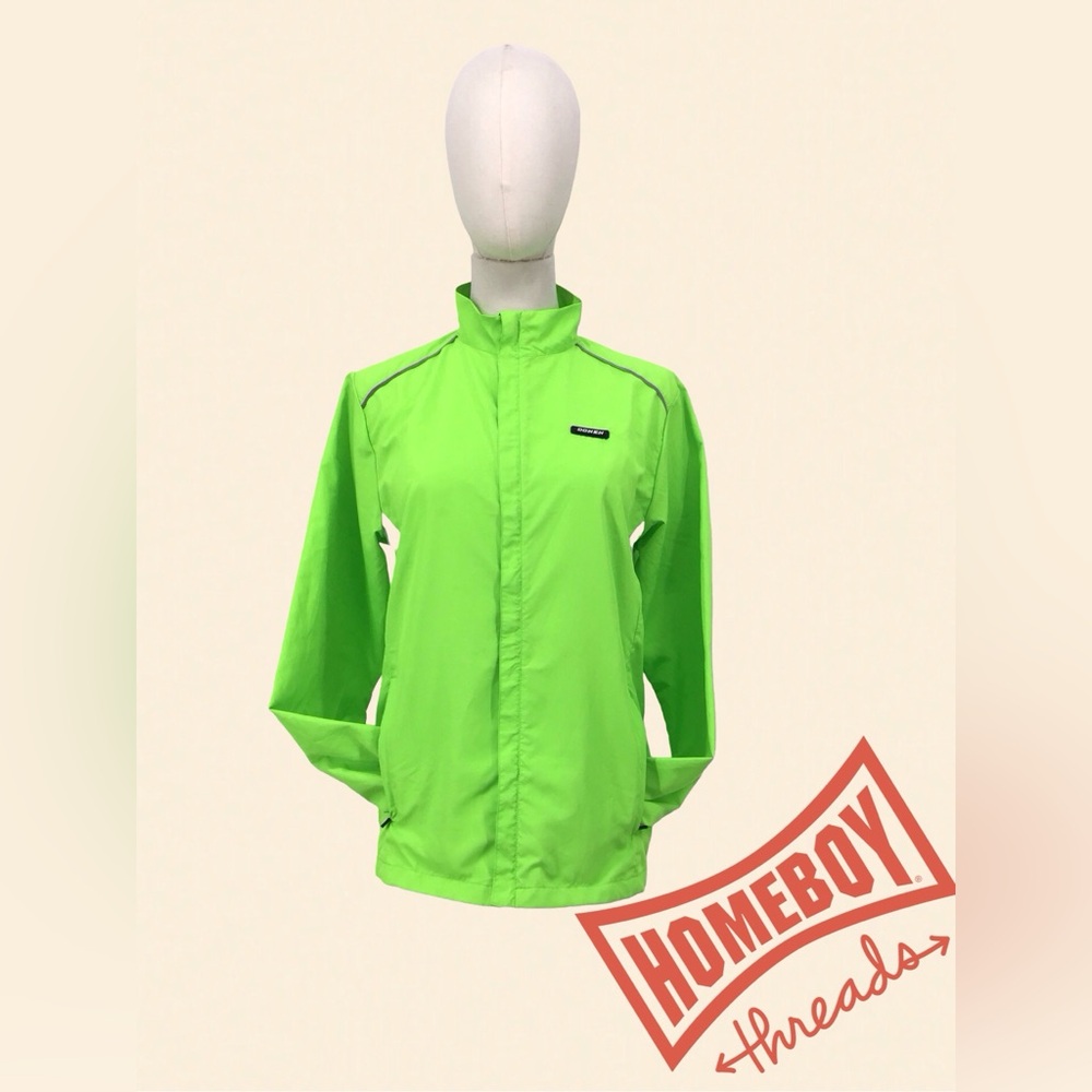 Bright Green Windbreaker Jacket size medium